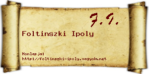Foltinszki Ipoly névjegykártya